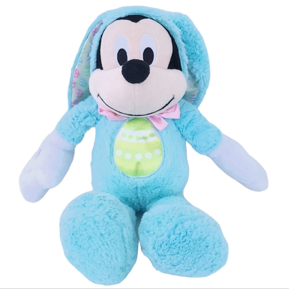 Disney Mickey Mouse Easter Bunny Stuffed Plush Rabbit 18" Polka Dot So Cute!